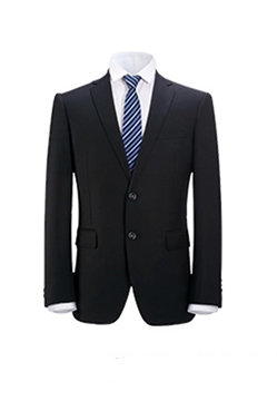 Plus size men's blazer in black.