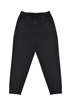 Plus size men's track pants available in black color.