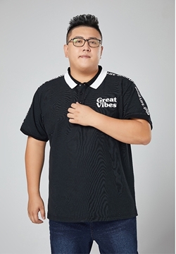 Picture of Ribbon Decorated Plus Size Men Polo