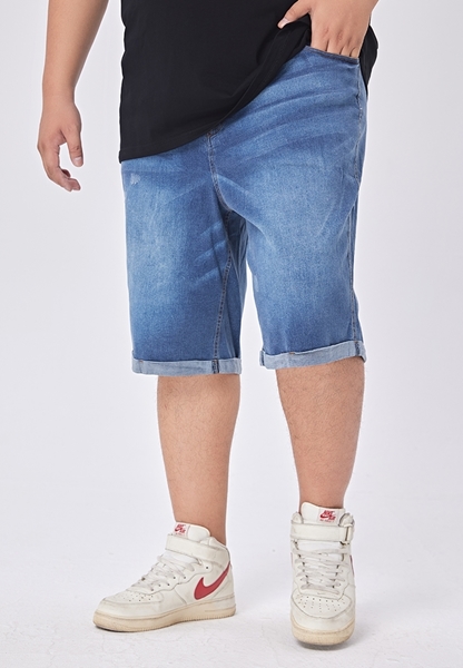 Picture of Plus Size Rolled Cuff Men's Denim Shorts