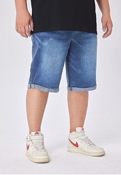 Picture of Plus Size Rolled Cuff Men's Denim Shorts